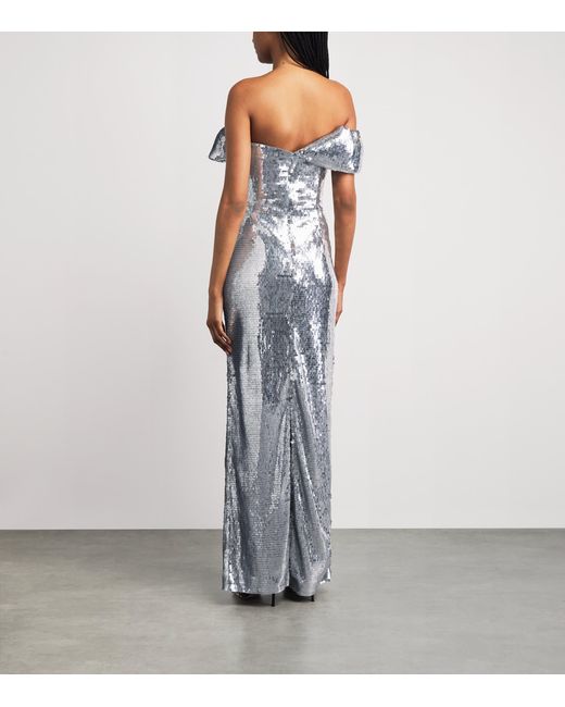 Rachel Gilbert White One-Shoulder Tamzin Gown