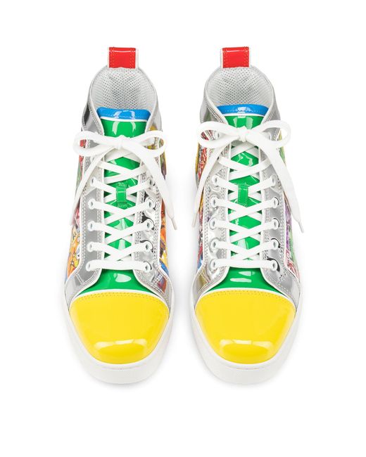 Christian Louboutin - Fun Louis Spike-embellished Leather Trainers - Mens - Multi