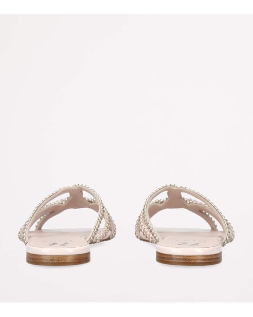 Gina White Crystal-Embellished Paris Sandals