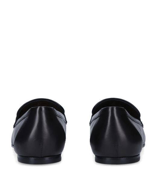 Tod's Black Leather Kate Loafers