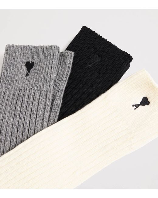 AMI Black Ami De Coeur Socks for men