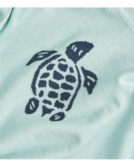 Vilebrequin Blue Cotton Turtle Jacquard Sweater for men
