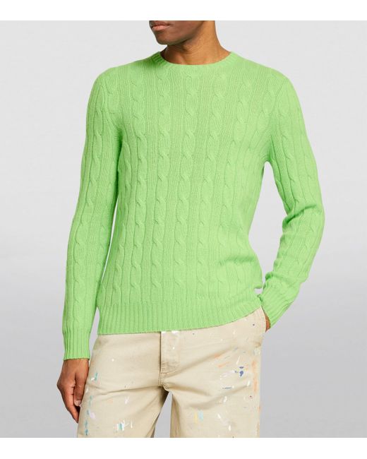 Polo Ralph Lauren Green Cashmere Cable-Knit Sweater for men