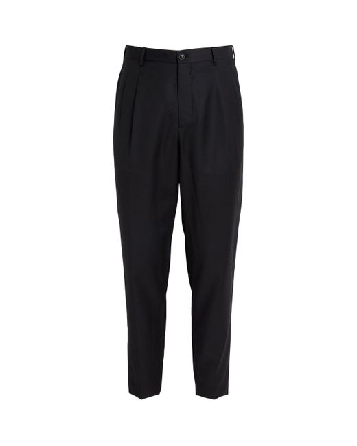 Giorgio Armani Black Virgin Wool Tailored Trousers for men