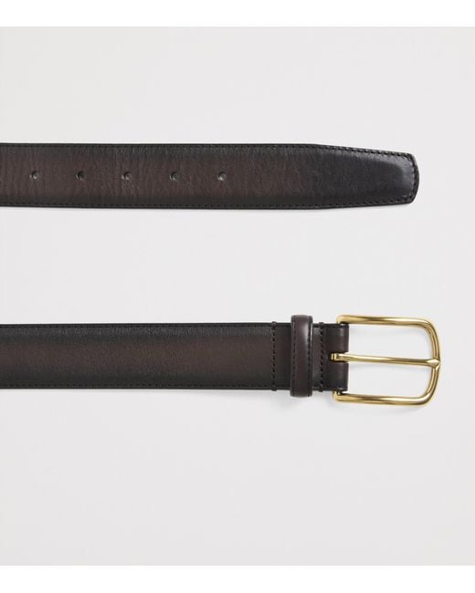 Officine Creative Black Leather Belt for men