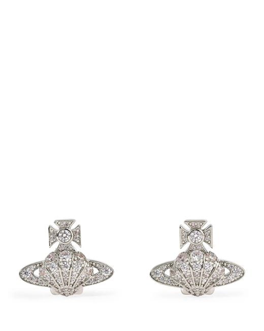 Vivienne Westwood White Natalina Orb Earrings