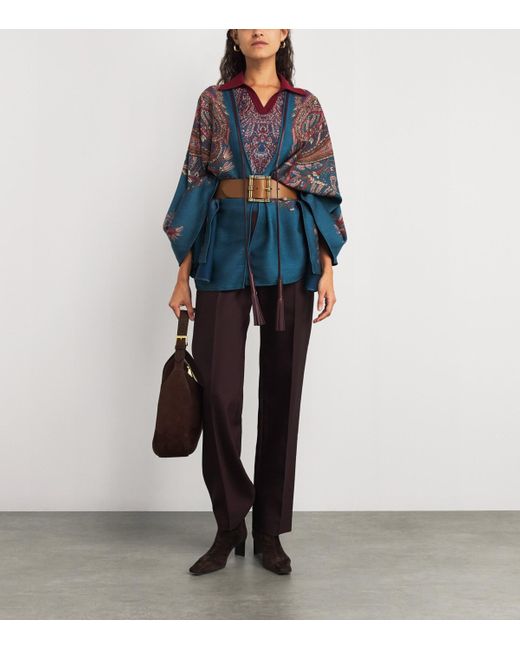 Etro Brown Leather Wide Belt