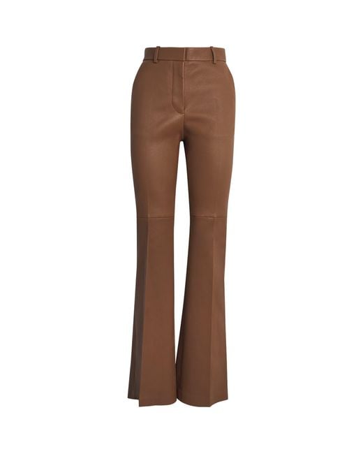 Joseph Brown Leather Tafira Trousers