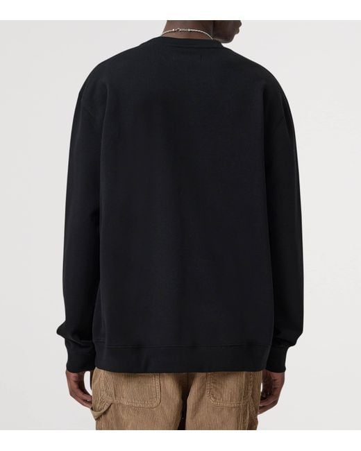 AllSaints Black Organic Cotton Waved Sweatshirt for men