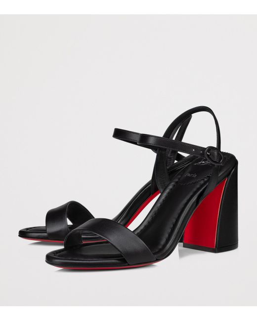 Christian Louboutin Black Miss Jane Nappa Leather Heeled Sandals 85