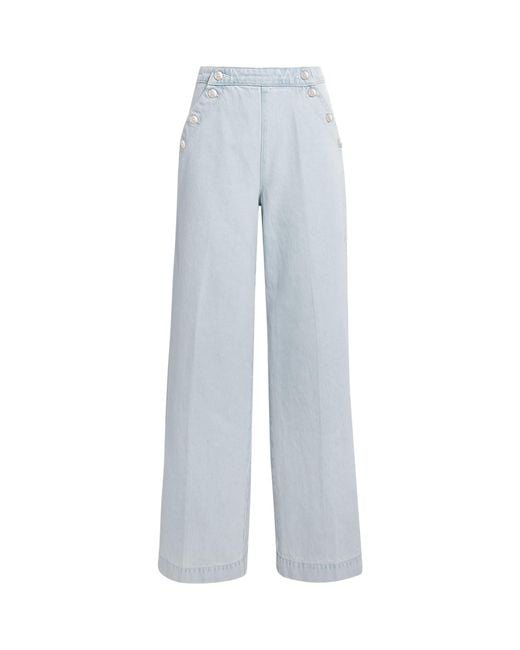 Claudie Pierlot Blue Sailor Wide-Leg Jeans