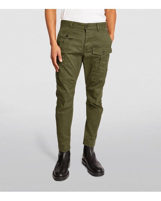 DSquared² Green Sexy Cargo Trousers for men