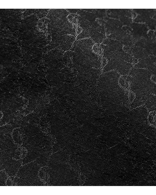 Saint Laurent Black Cashmere-Silk Monogram Scarf for men