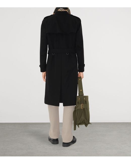 Burberry Black Long Kensington Heritage Trench Coat for men