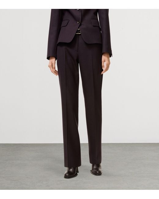 Burberry Brown Wool Check Tailored Trousers