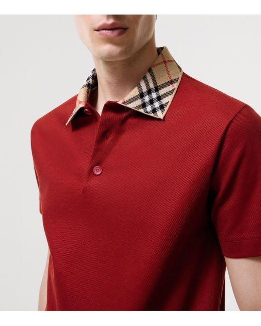 Burberry Red Knit With Check Detail for men