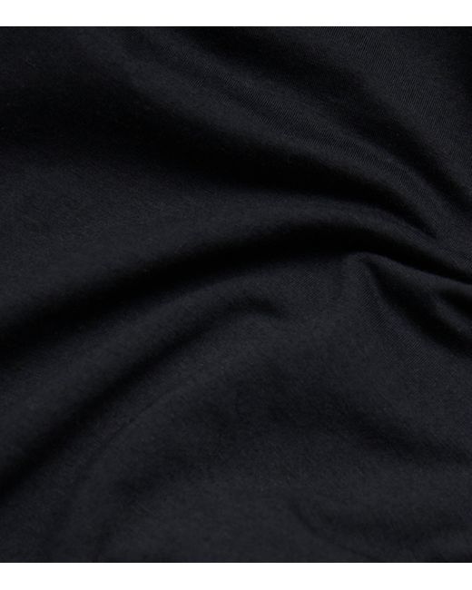 Hanro Black Cotton Superior T-Shirt for men