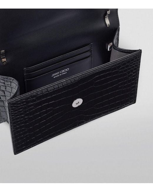 black croc clutch bag