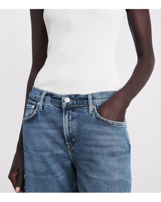 Citizens of Humanity Blue Nora Low-Rise Wide-Leg Jeans