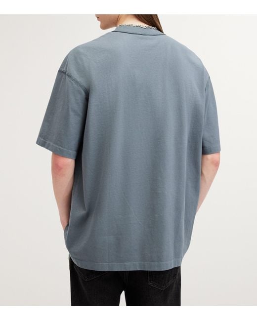 AllSaints Blue Oversized Isac T-Shirt for men