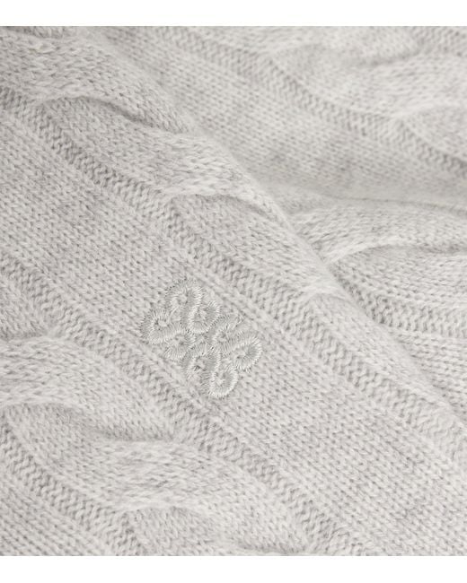Sandro White Wool-Cashmere Cable-Knit Sweater Vest