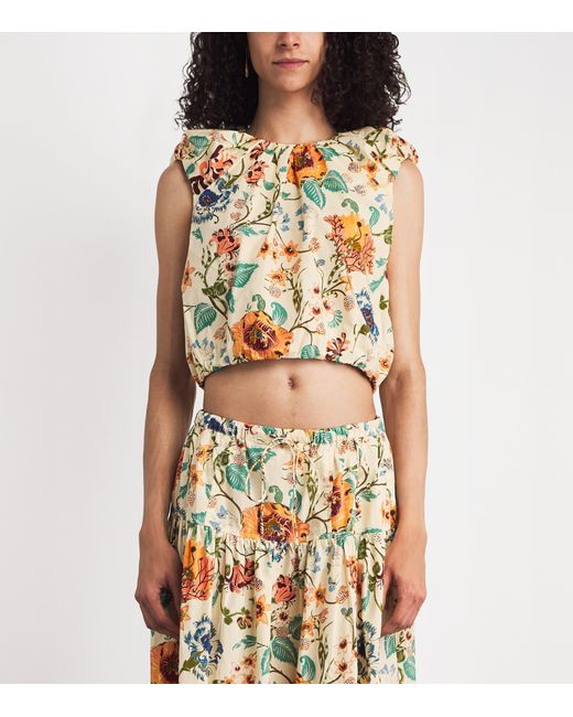 Ulla Johnson Multicolor Cotton Floral Gracie Crop Top