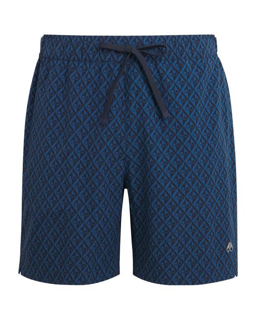 Moose Knuckles Blue Monogram Swim Shorts for men