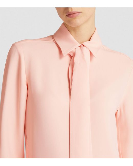 Kiton Pink Pussybow Shirt