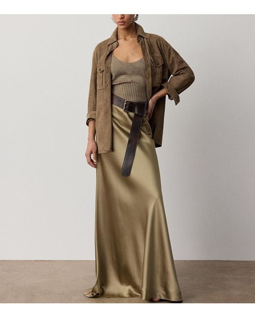 Ralph Lauren Brown Suede Landry Shirt