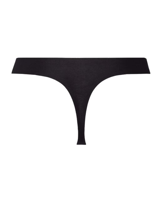 Hanro Black Invisible Cotton Thong