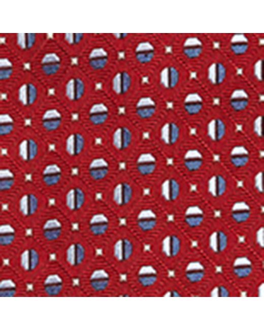 Eton of Sweden Red Silk Geometric Tie for men