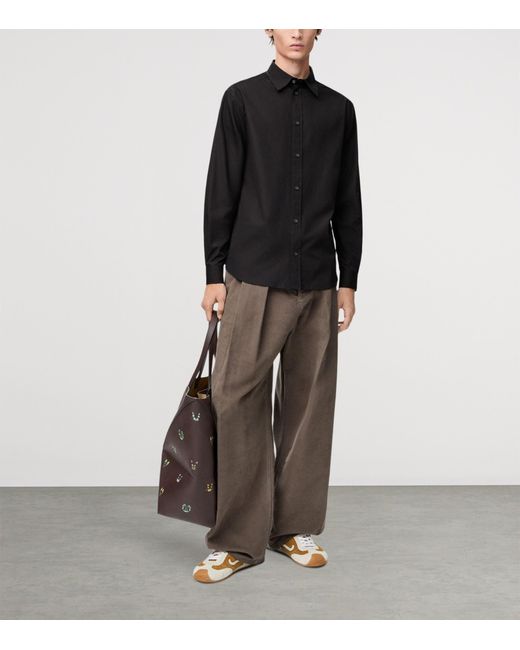 Loewe Blue Cotton-Blend Poplin Shirt for men