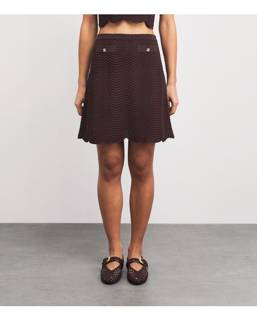 Sandro Purple Knitted Mini Skirt