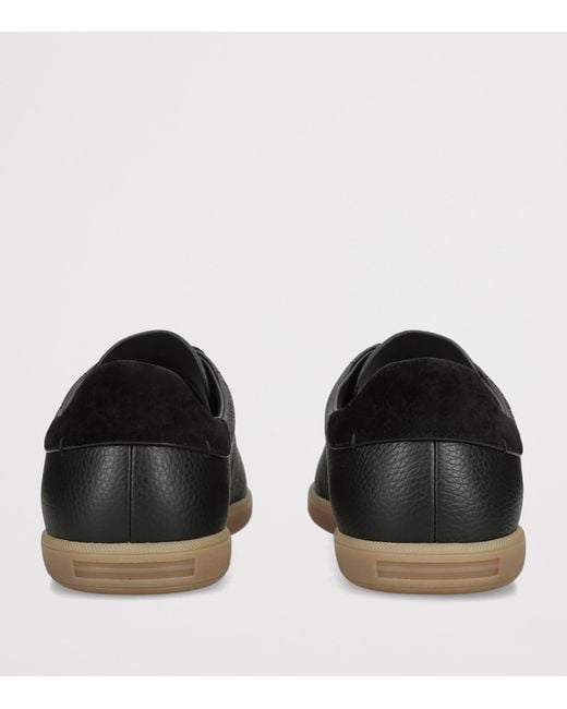 Zegna Black Leather 232 Sneakers for men