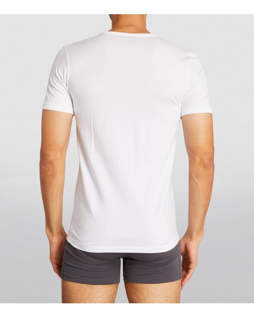 Boss White Cotton-Blend T-Shirt for men