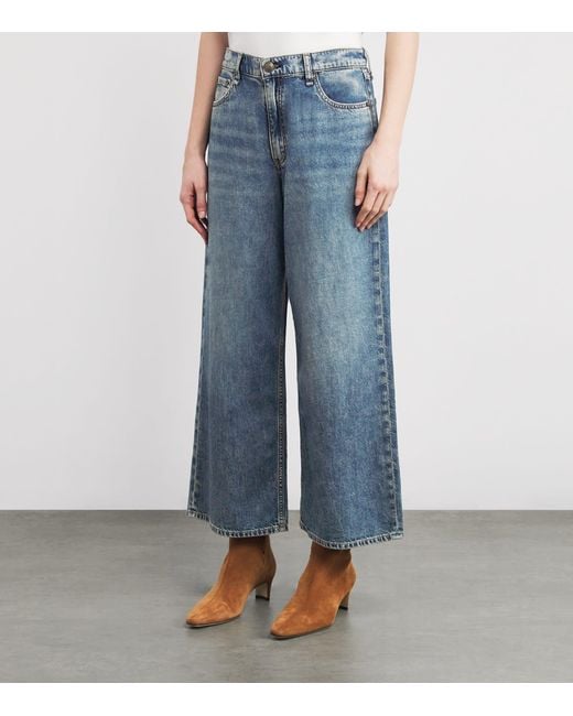 Rag & Bone Blue Andi High-Rise Wide-Leg Jeans