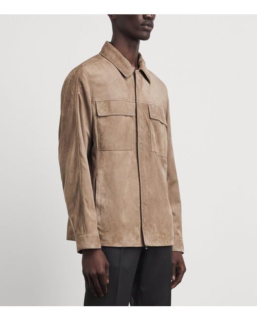 Paul & Shark Brown Aqualeather Suede Jacket for men
