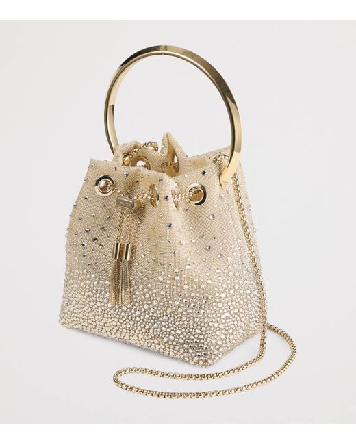 Jimmy Choo Natural Metallic Mesh Bon Bon Top-Handle Bag