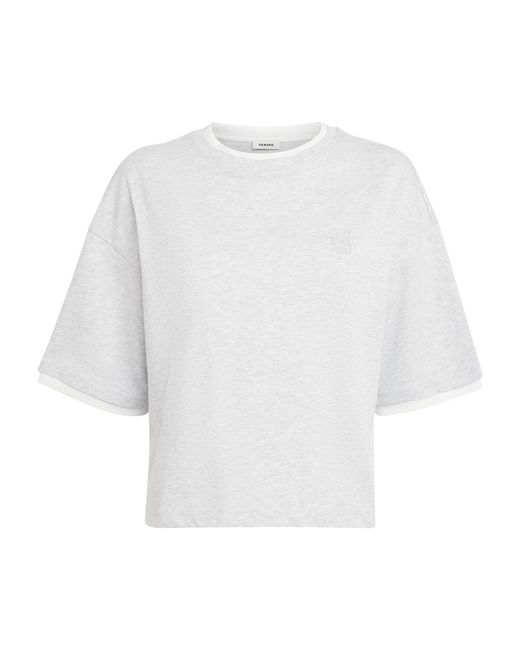 Sandro White Cotton Logo T-Shirt