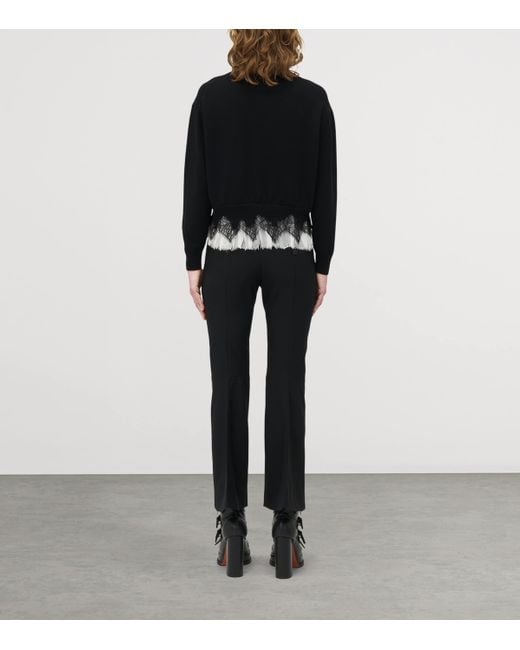 Alexander McQueen Blue Wool-Cashmere Cobweb Cardigan