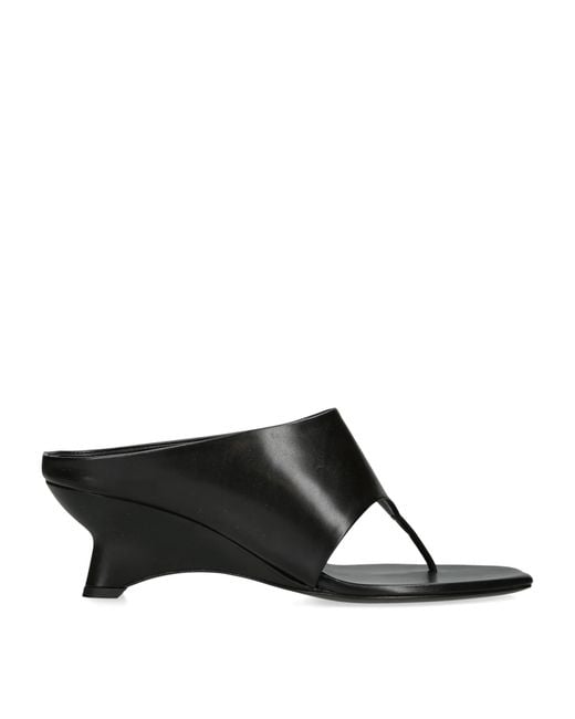 Khaite Black Leather Marlow Heeled Mules 55