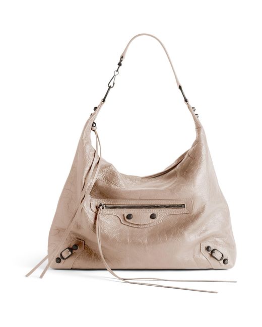 Balenciaga Natural Medium Lambskin Le City Shoulder Bag