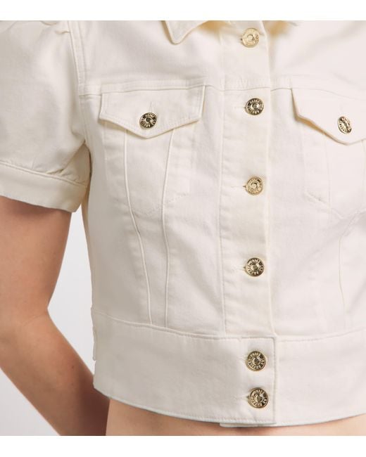 PAIGE White Short-Sleeve Kendra Denim Jacket