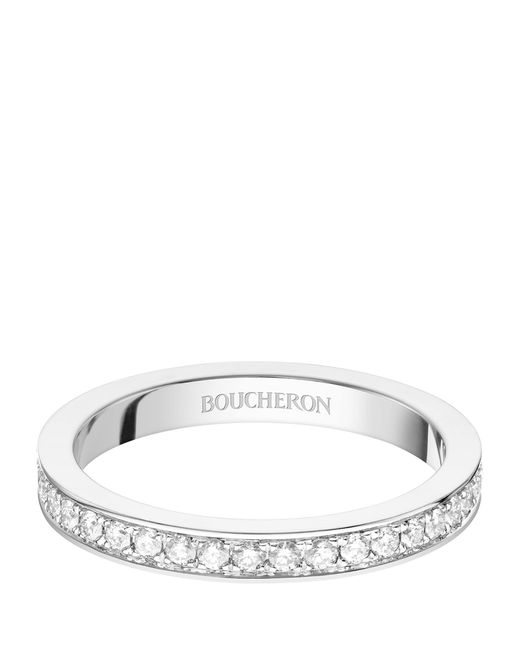 Boucheron Metallic Platinum And Diamond Beloved Wedding Band