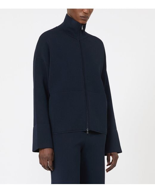 Max Mara Blue High-Neck Cardigan