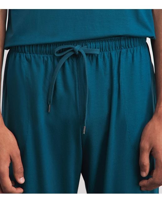 Derek Rose Blue Basel Lounge Trousers for men