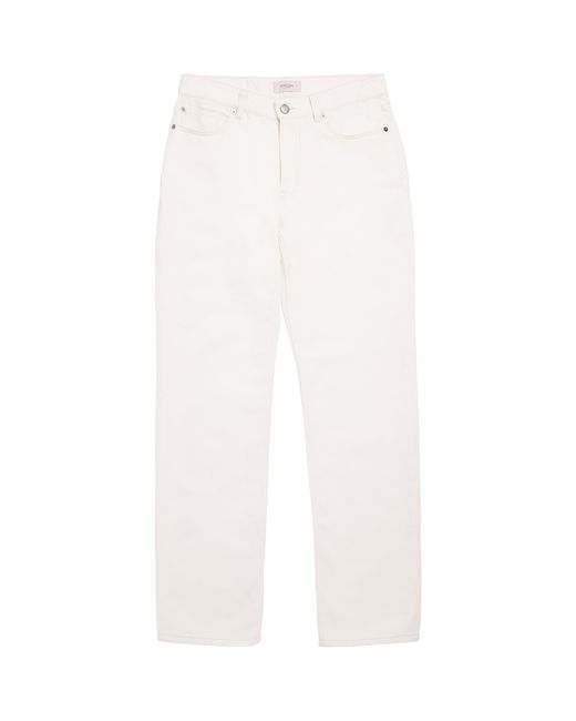 Agnona White Cotton-Linen Straight Jeans for men