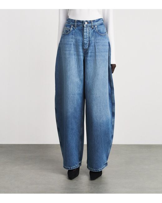 Jacquemus Blue Pleated Barrel Jeans