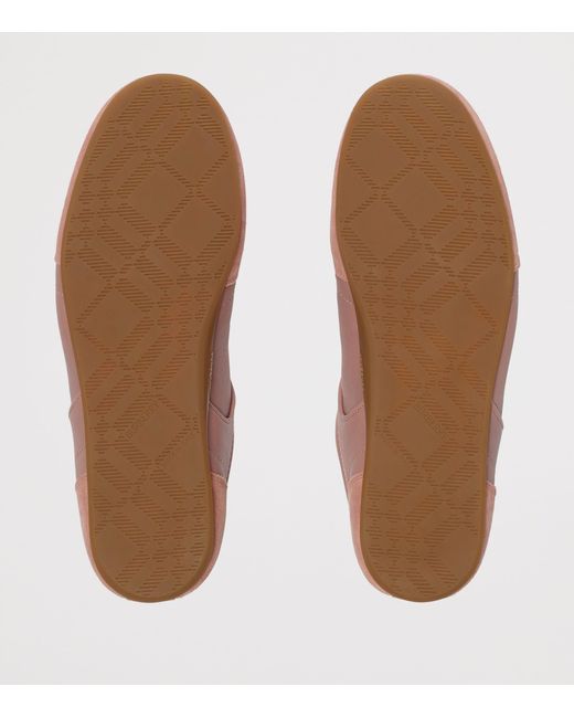 Burberry Pink Leather Knight Runner Sneakers