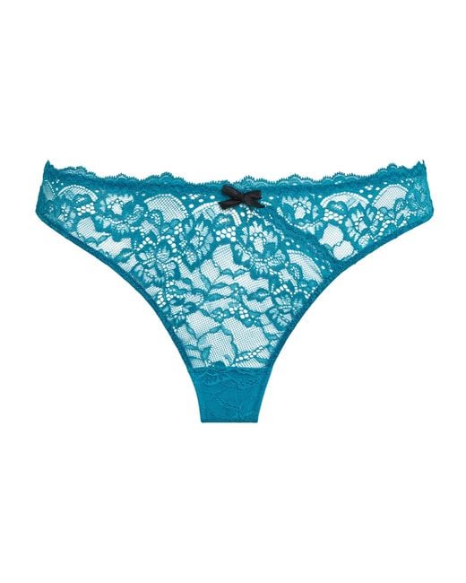 Fleur du Mal Blue Lace Bianca Thong